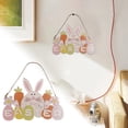 thumbnail image 1 of Easter Wooden Letter Sign With Adorable Cartoon Bunny – For Holiday & Kids' Room, 1 of 6