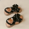 thumbnail image 4 of Eltusu Girls Sandals, Soft Bottom Open Toe No Slip PU Summer Shoes Black Size 4 T, 4 of 8