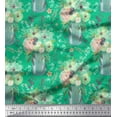 thumbnail image 1 of Soimoi Green Cotton Duck Fabric Bottle Vase & Anemone Floral Fabric Prints By Yard 42 Inch Wide, 1 of 3