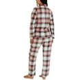 thumbnail image 3 of Womens Ladies Fleece PJ Pajama Set Plaid White Red Size S, 3 of 3