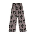 thumbnail image 6 of CCRFTGI Pants for Girls&nbsp;10-12 Casual Cute Bowknot Print Lounge Pants 2025 Fall Trendy Pants Basic Wide Leg Lounge Pj Bottoms Gray 100, 6 of 6