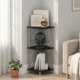 thumbnail image 2 of Furinno Turn-N-Tube Toolless Assembly 3-Tier Storage Shelves, Black Corner Shelf, Open Storage Book Shelf, for Organization and Storage, Living Room, Home Office, Bedroom, Black, 2 of 4