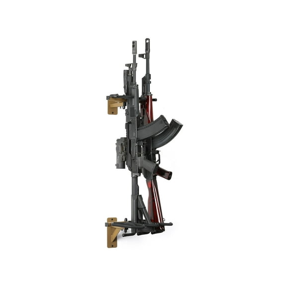 Savior Equipment 3-Slot Angle Adjustable Rafle Wall Rack, RAL 8000 Tan, 12in W x 3.5in H x 8.5in D