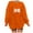 Orange, variant on Womens Oversized Hoodies Ndbuld Women's Printed Off Shoulder Hoodless Sweatshirt With Round Neck And Long Sleeved Top Coffee 2XL