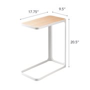 Yamazaki Home C Side Table, White, Steel, Supports 22 pounds, No Assembly