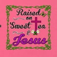 thumbnail image 3 of Wild Bobby, Raised On Sweet Tea & Jesus, Inspirational Christian, Women Slim Fit Junior Tee, Hot Pink, X-Large, 3 of 5
