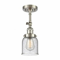 201F-SN-G54-Innovations Lighting-Bell - 1 Light Semi-Flush Mount In Industrial Style-13.5 Inches Tall and 5 Inches Wide-Brushed Satin Nickel
