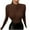 Coffee-01, variant on STETMN Women's Ruched Tops Casual Mock Neck Plain Shirt Crop Slim Fit Going Out T-Shirt