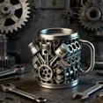 thumbnail image 3 of Chanana V6-Engines Resin Cup，Engine Design，Car Engine Coffee Mug，Creative Engine Beer Cup Present for Car Enthusiasts and Racing Fans，Living Room Decoration As a Work of Art, 3 of 6