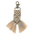 thumbnail image 1 of Llavero tejido con borlas, marrón claro, 1 of 5