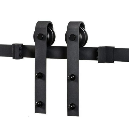 Rust Steel Door - 5ft Sliding Barn Door Wood Door Hanging Rail Type Black Sliding Track
