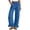 Blue, variant on Women's High Waisted Wide Leg Pants Ruffle Hem Elastic Waist Casual Loose Trousers with Pockets, 1 Piece, S-XXXL