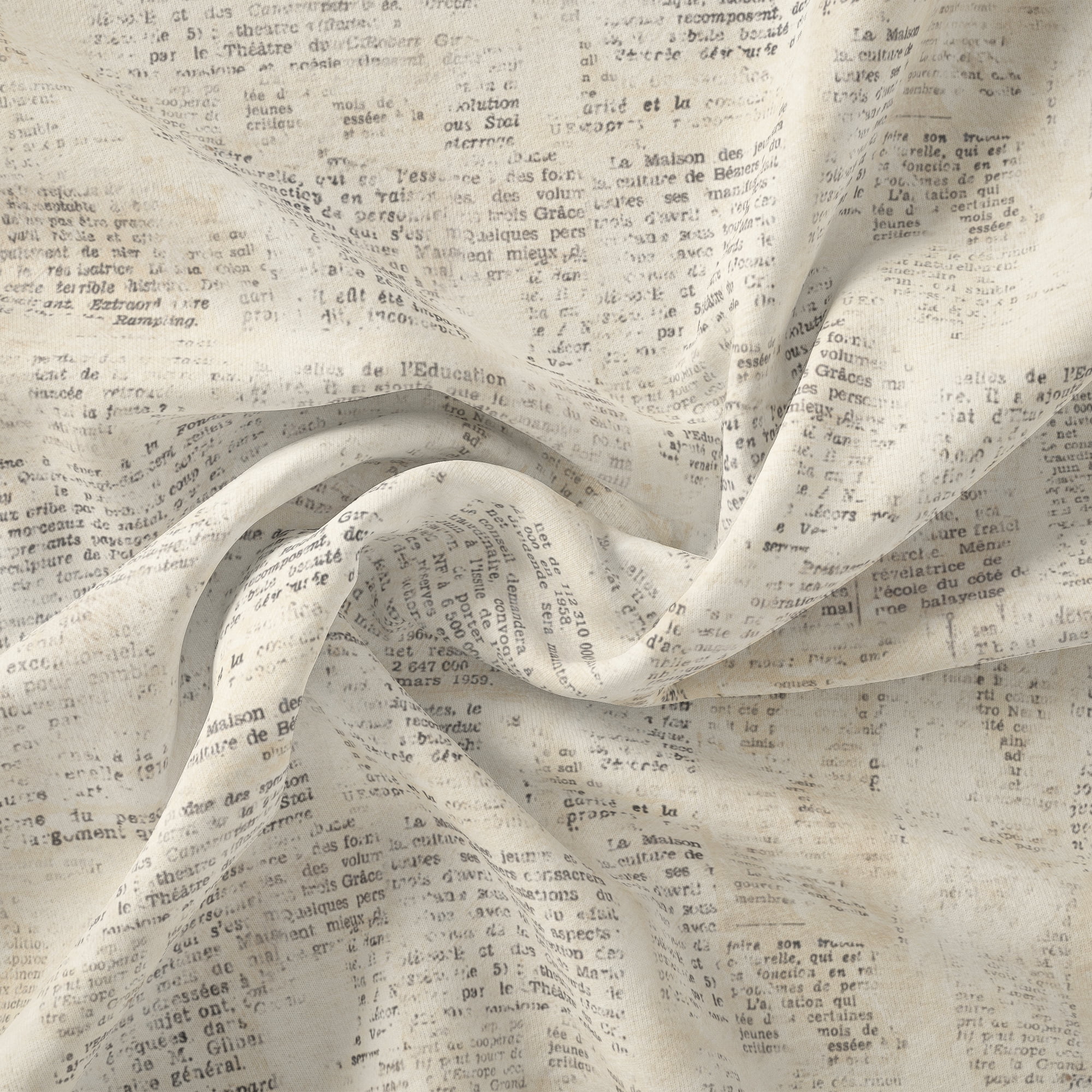 (2 pack) 1 Yard 100% Cotton Love Notes, Cream, 44" Wide for Quilting & Sewing by David Textiles