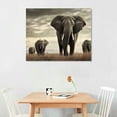 thumbnail image 2 of COMIO Elephant Picture Wall Art Grey Walking Animal Canvas Artwork Modern Landscape Painting Print Bedroom Bathroom Home Decor, 2 of 4