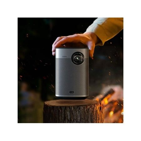XGIMI - Halo+ 1080p HDR Smart Portable Projector with Harman Kardon Speaker, 2.5H Built-in Battery and Android TV - Silver