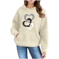 thumbnail image 1 of Posijego Sweat à Capuche Mignon pour Adolescentes, Graphique Cœur, Manches Longues, avec Poche, 1 of 5
