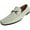 White Horse Bit Buckle, variant on Mens Faux Suede Driving Moccasins Adult Male Slip on Dress Shoes White 7.5
