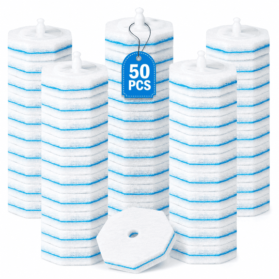 50PC Toilet Bowl Wand Refills, Replacement Cleaning Heads for Disposable Toilet Brushes, Bathroom Cleaning Pads Compatible with Household Brushes & Scrubbers, Toilet Refill Pack