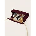 thumbnail image 7 of REMANLAN Women's Pleated Satin Evening Clutch Purse with Detachable Chain Strap, Burgundy, 7 of 7