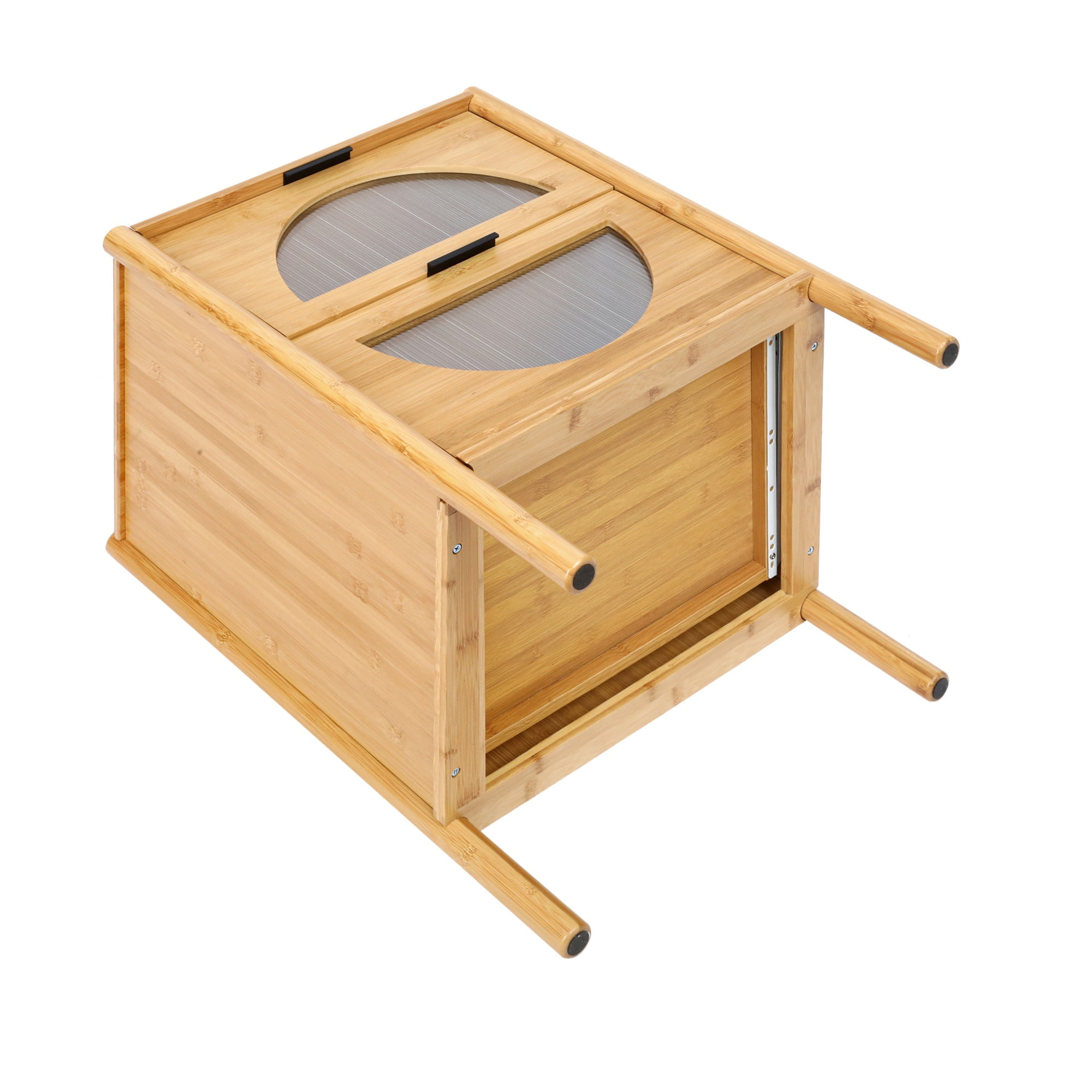 Resenkos Natural Bamboo Accent Bedside Table for Bedroom with 2 Drawer Resenkos Natural Bamboo Accent Bedside Table for Bedroom with 2 Drawer
