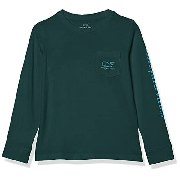 vineyard Vignes T-shirt Vintage à Manches Longues pour Garçons, Poche Baleine, T-shirt, Vert Charleston, 2 US