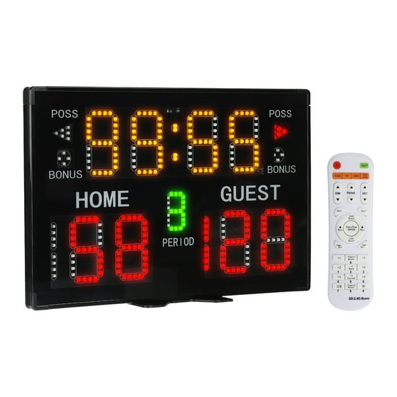 Uxcell Electronic Basketball Scoreboard with Remote Portable Match Score Board Digital Scoreboard with 90dB Buzzer