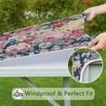 thumbnail image 6 of Pioneer Flower Floral Print Pattern Square Fitted Tablecloth with Elastic Edge,Square Table Cover,Washable Elastic Table Cover for Home Kitchen Party Decor 36"x36", 6 of 6