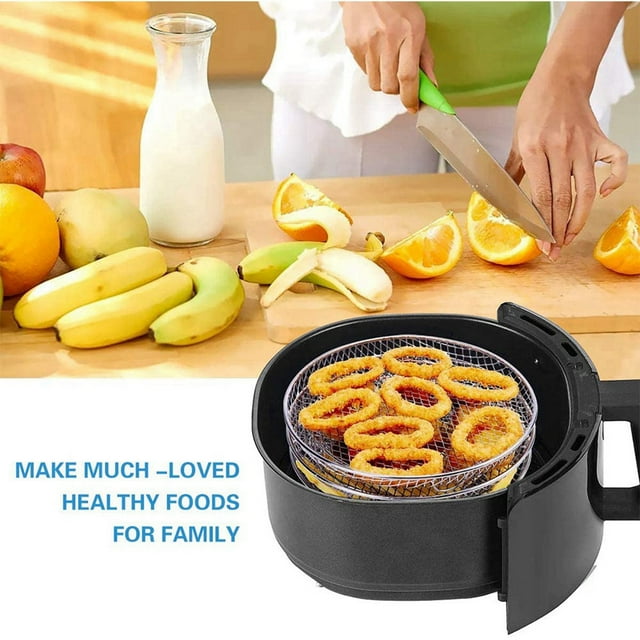 Air Fryer Three Stackable Dehydrator Racks for Gowise Ninja Stainless Steel Air Fryer Rack Fit All 4.2 - 5.8QT