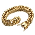 thumbnail image 3 of EOEMY Heavy Polished 16mm Men Curb Cuban Link Chain Bracelet Stainless Steel Bangle-Default, 3 of 4