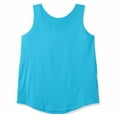 thumbnail image 4 of KALE Plain Tank Tops for Women Plus Size Shirttail Solid Sleeveless Top Summer Wear Boat Neck Tops Sky Blue, 4 of 5