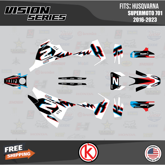 Kalair GFX Graphics Kit for Husqvarna 701 SUPERMOTO (2016-2023) Vision Series