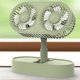 thumbnail image 5 of Ventilador de escritorio de 2 cabezales para estudiantes y oficina, plegable, con motor dual, miniventilador USB portátil verde con aspas duales, 5 of 8