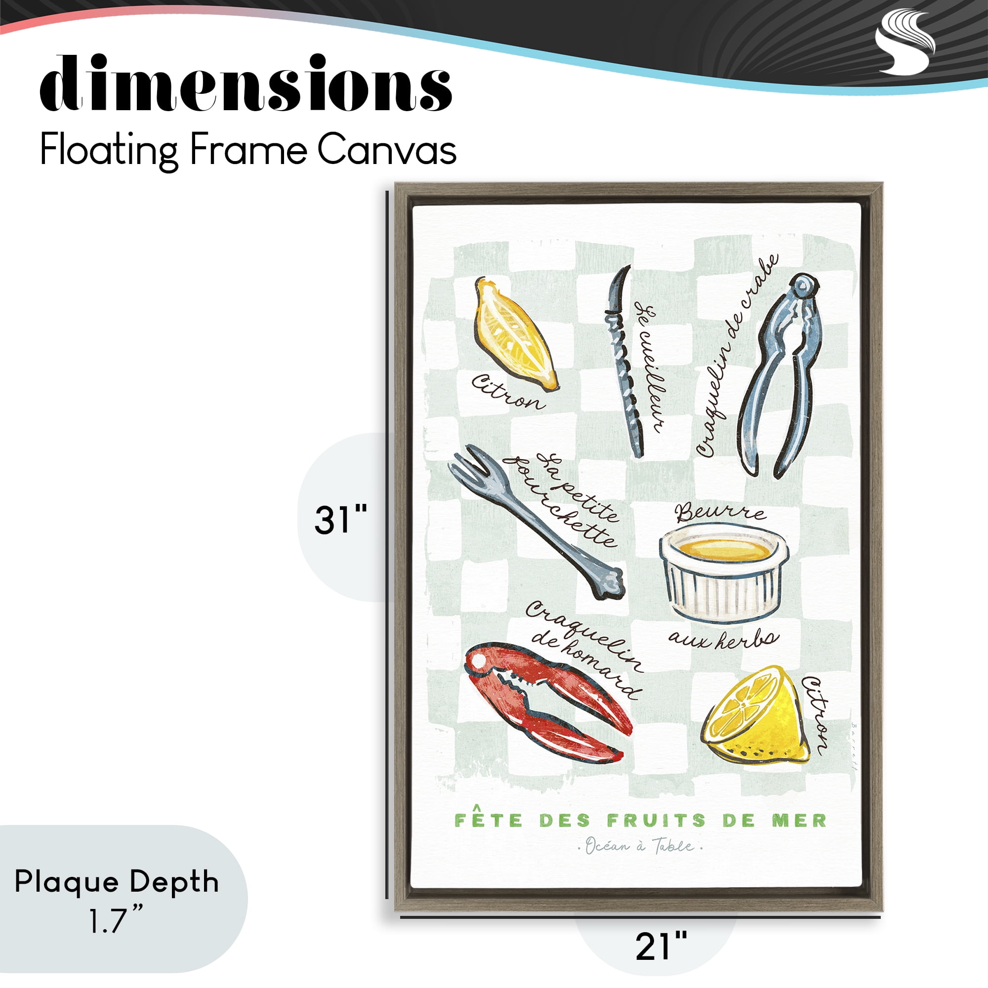 Stupell Industries Modern French Bistro Brown Framed Floater Canvas Wall Art, design by Chad Barrett