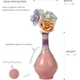 thumbnail image 2 of Small Ceramic Cherry Blossom Pink Tall Vase with Four Ceramic Flowers, 2 of 7