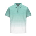 thumbnail image 5 of FAWUUDO Shirts for Men Short Sleeve Button Down Collar Gradient Shirts Moisture-Wicking Sports Men's Lapel Shirt D-Mint Green, 5 of 5