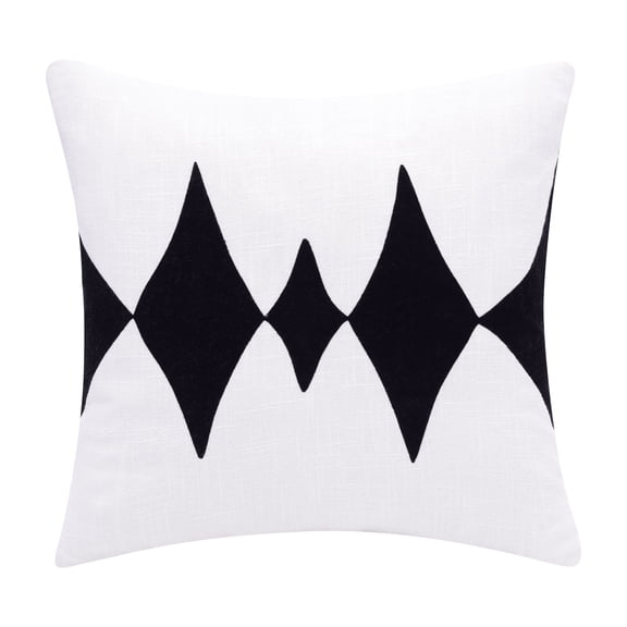 Harlow Hill Stacy Garcia 20" x 20" Onyx/White Diamond Cotton Blend Adult Decorative Throw Pillow Cover