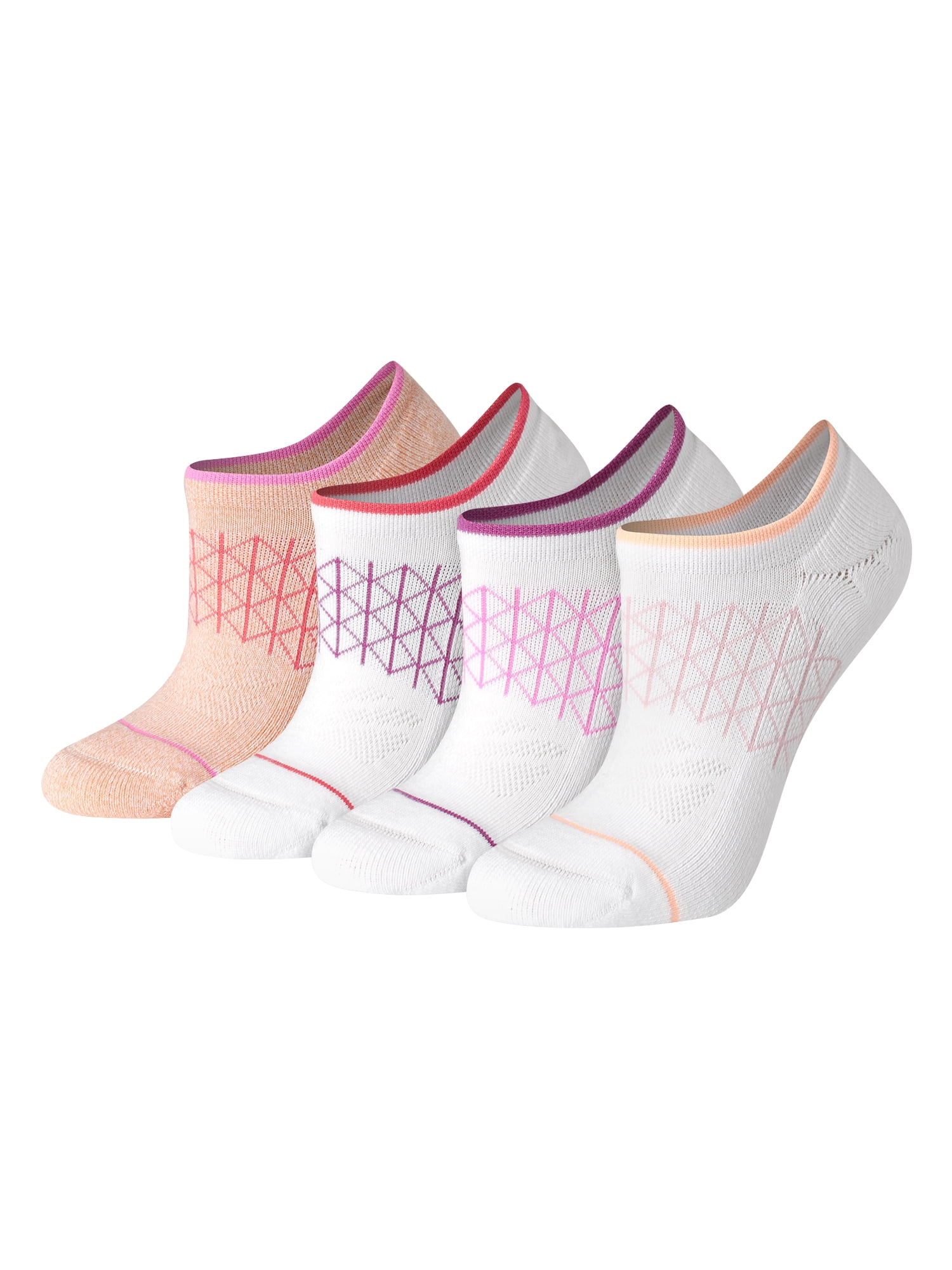 Hanes Women's Super No Show Socks with Gripper, Absolute Comfort, 4-Pack, Size 5-9