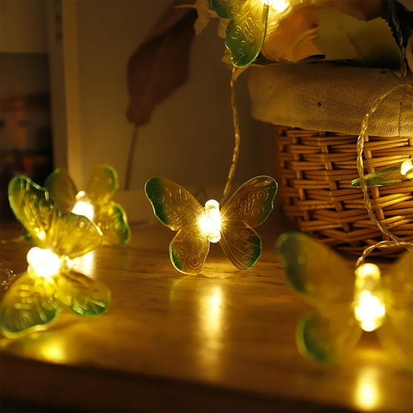 Meitianfacai Butterflies String Decorative Light 5 Foot 59 Inch LED Battery Powered String Light Strip Party Courtyard Garden Home New Light, Yellow
