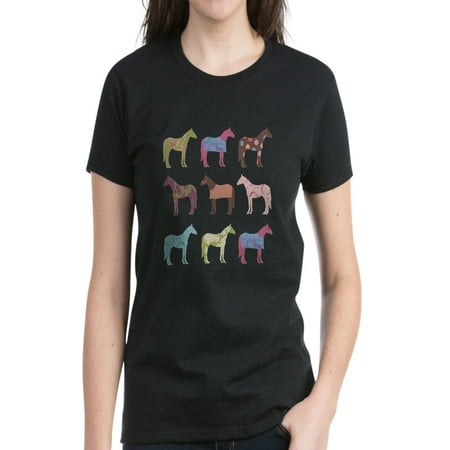 Horse Womens Shirt - CafePress - Colorful Horse Pattern T-Shirt - Women's Dark T-Shirt