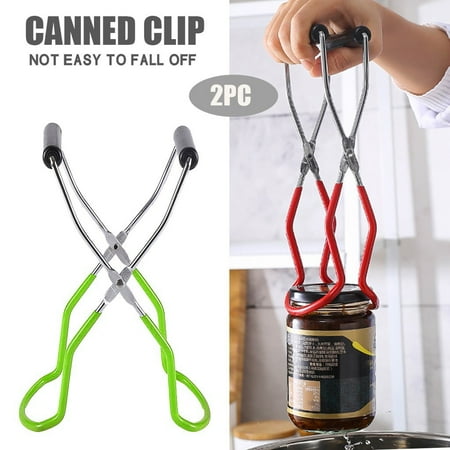 

KIHOUT Promotion Canning Jar Lifter Tongs Stainless Steel Jar Lifter with Grip Handle 2PC