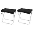 thumbnail image 1 of HLONK 2 Pieces Camping Chair Compact Folding Stool Garden Gear Portable Stools Bench Retractable Fishing Travel, 1 of 6