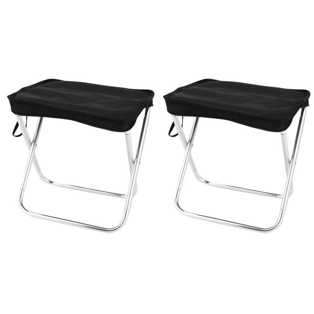 HLONK 2 Pieces Camping Chair Compact Folding Stool Garden Gear Portable Stools Bench Retractable Fishing Travel