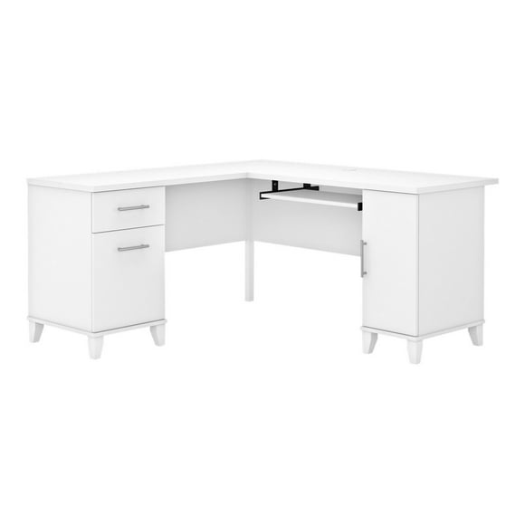 Bush Furniture Somerset 60W L Shaped Desk with Storage White