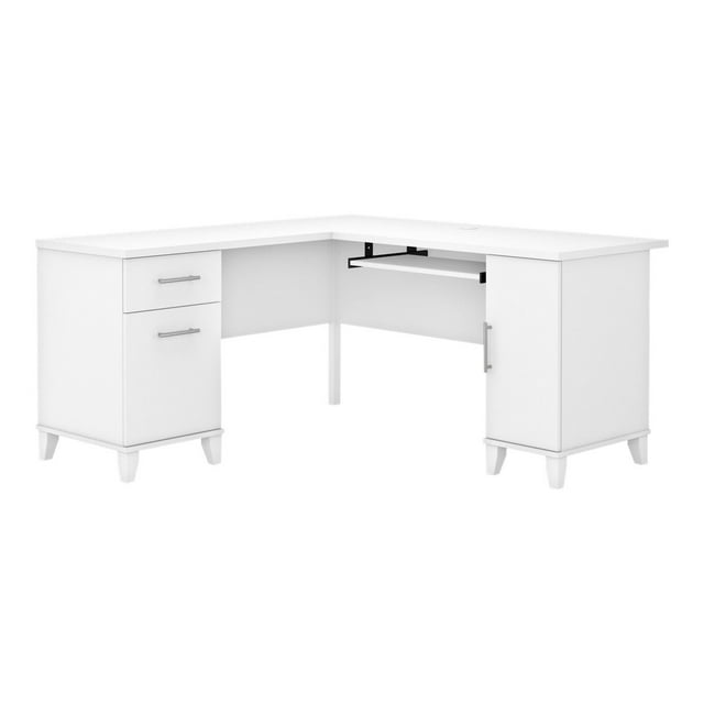 Bush Furniture Somerset Bureau en L 60W avec Rangement Blanc