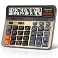 thumbnail image 2 of Desktop Calculator Extra Large 5-Inch LCD Display 12-Digit Big Number Accounting Calculator with Giant Response Button, Battery & Solar Powered, Perfect for Office Business Home Daily Use(OS-6815GN), 2 of 4