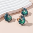 thumbnail image 4 of Fashionable high-end Alloy Enamel Stud Earrings Rings with Rhinestone Green Green DIY, 4 of 4
