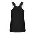 thumbnail image 2 of Bigersell Lace Tank Tops Women V-Neck Sleeveless T-Shirts Solid Color Lace Patchwork Camisole Summer T-Shirts, T-13, Black, XL, 2 of 5