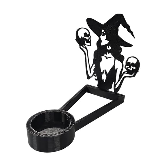Halloween Metal Candle Holder & Witch Tealight Holder Black Shadow Projection Candlestick For Halloween Party Tabletop Indoor Home