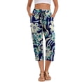 thumbnail image 2 of Fantaslook Womens Capri Pants Drawstring Casual Palazzo Trousers with Pockets Loose Floral Lounge Pants Pajama Bottoms, 2 of 9