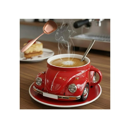

Beetle Shaped Coffee Mug - Handmade Ceramic Beetle Shaped Coffee Mugs Funny Car Shaped Drink Mug for Car Fans Unique Tea Cup for Home Office Decor (yellow)